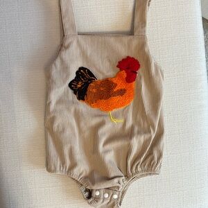 Corduroy Rooster Romper